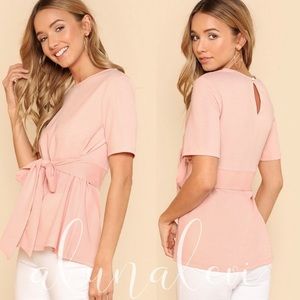 Front Tie Blouse w/ Keyhole Back Button!